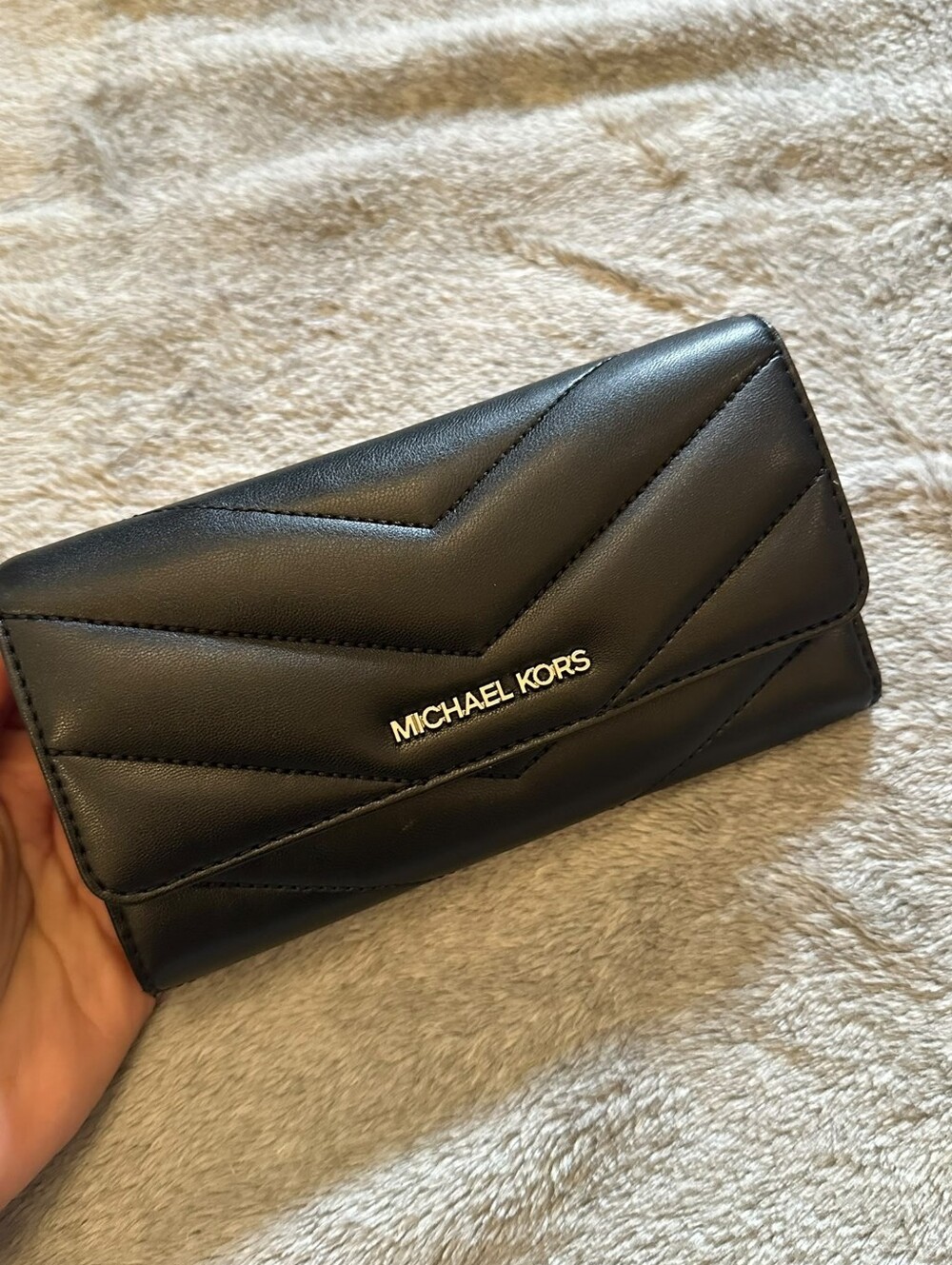 Michael Kors Black Quilted Leather Wallet
